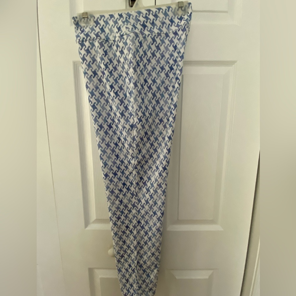 LISETTE Blue and White Textured Pants